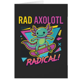 Cartão Estilo vintage dos anos 90 Axolote Skate Rad neon