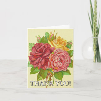 Cartão Estilo Vintage Floral / Flores Obrigado