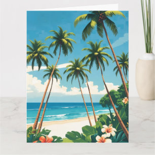Cartão Estilo Vintage Havaiano Viagem Aloha Do Havaí