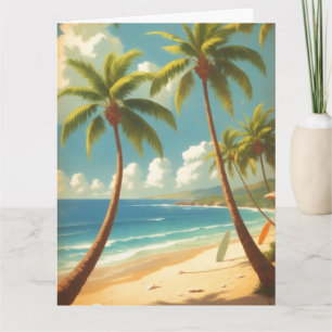 Cartão Estilo Vintage Havaiano Viagem Aloha Do Havaí