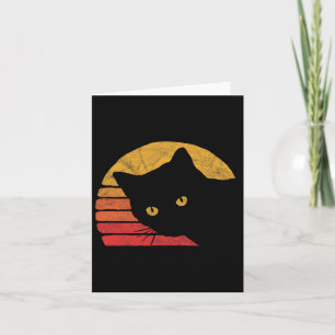Cartão Estilo Vintage Oitava Gato Design de Retro Distant