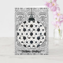 Cartão Estilo Vintage Ornamento de Cinzas Negras Natal