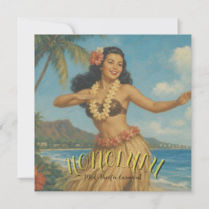 Cartão Estilo Vintage Viagem Havaí
