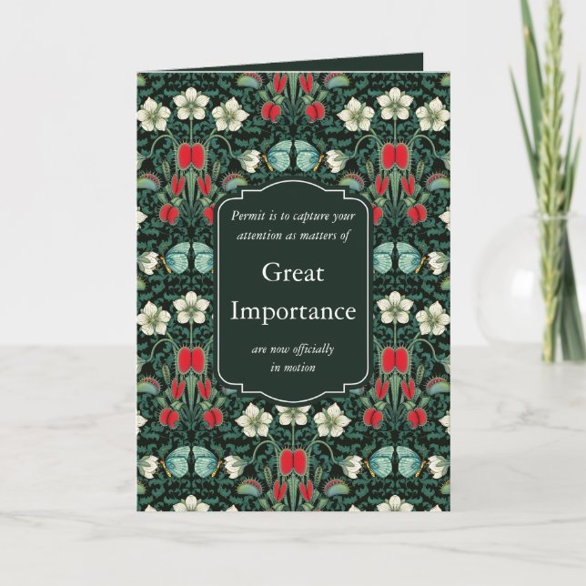 Cartão Estilo Vitoriano Vênus Flytrap e Borboleta Persona (Frente)