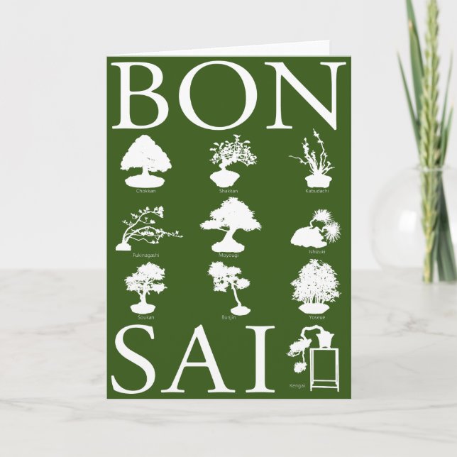 Cartão Estilos Básicos da Árvore Bonsai (Frente)