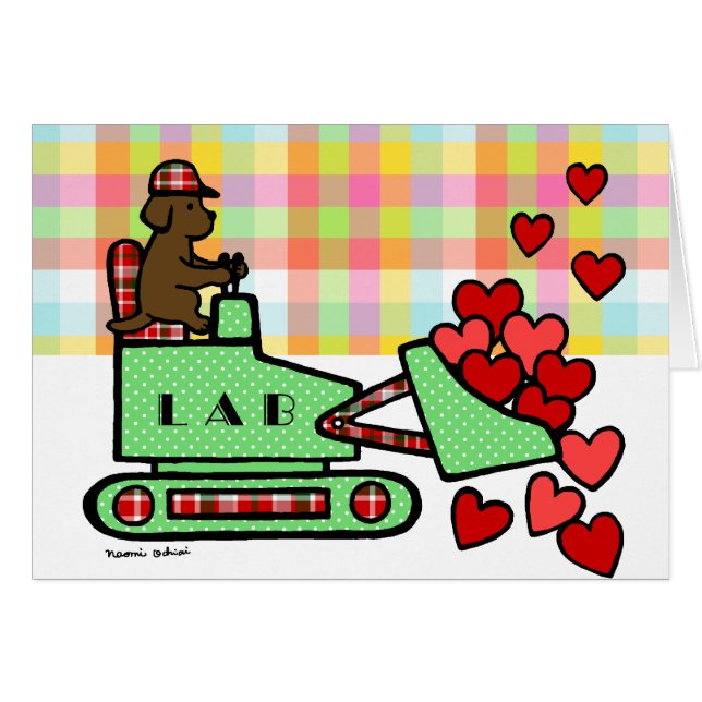 Cartão Estola de Labrador do chocolate seu coração (Frente Horizontal)