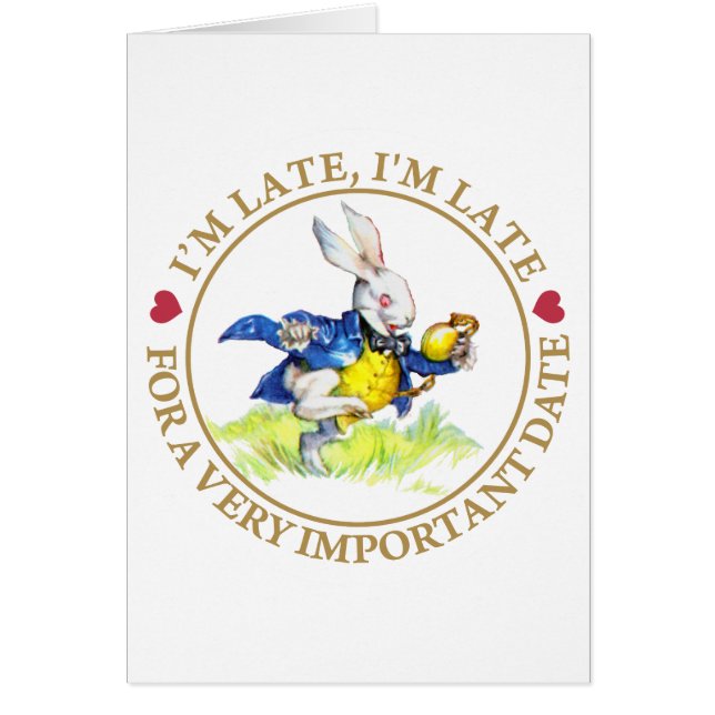 Cartão Estou atrasado, estou atrasado para um encontro mu (Frente)