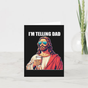 Cartão Estou Contando ao Papai Camisa Engraçado Religioso