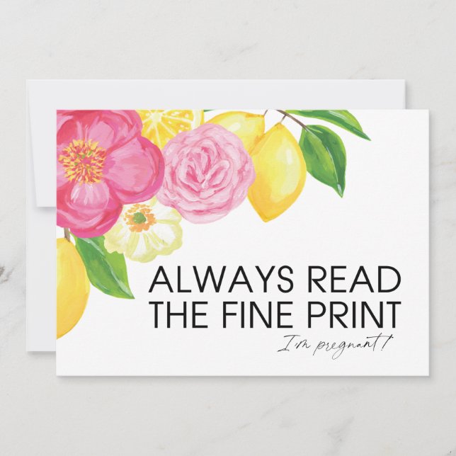 Cartão Estou grávida da vingança de gravidez. (Frente)