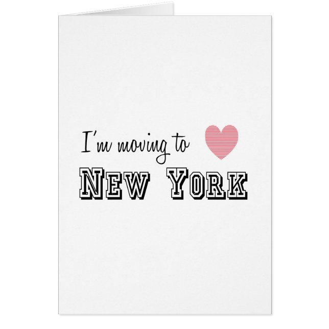 Cartão Estou me mudando para Nova York (Frente)