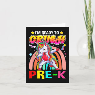 Cartão Estou pronto para esmagar o Pré K Dab Unicorn de v