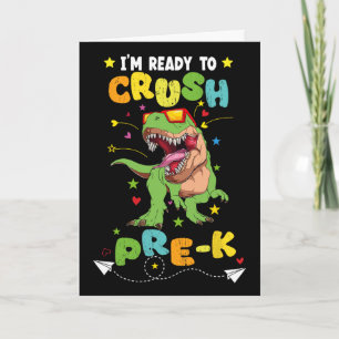 Cartão Estou Pronto Para Esmagar o T Rex Dinossauro Pré-k