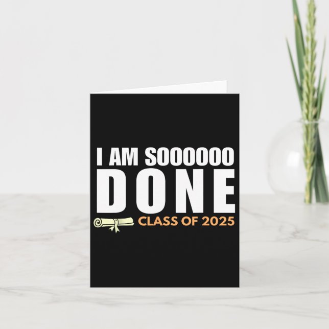 Cartão Estou tão feliz Cl de 2025 Formando de graduação (Frente)