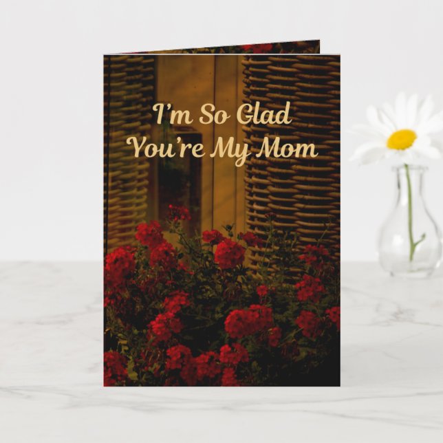 Cartão Estou tão feliz que você é minha mãe (provérbios 3 (Planta pequena)