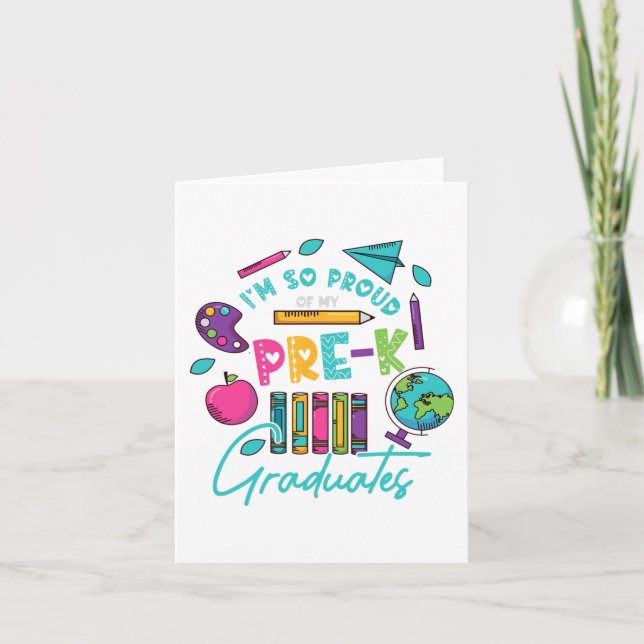Cartão Estou Tão Orgulhosa Dos Meus Formandos Pré-K No Úl (Frente)