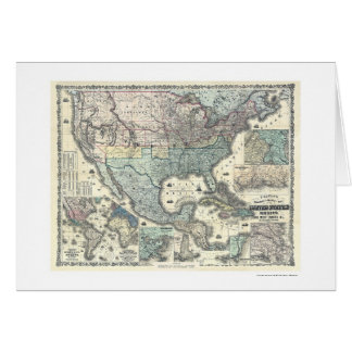 Cartão Estrada de ferro & mapa militar EUA 1862