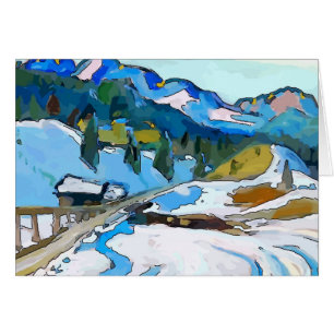 Cartão Estrada de Montanha em Neve, adicionar texto