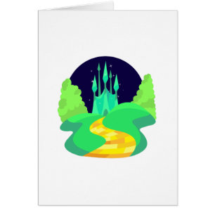 Cartão estrada de tijolos amarela