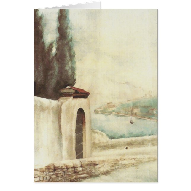 Cartão Estrada Gargnano para San Gaudenzio, D.H. Lawrence (Frente)