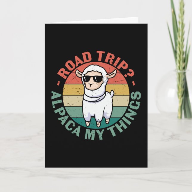Cartão Estrada Trip Alpaca Minhas Coisas Engraçado Llama (Frente)