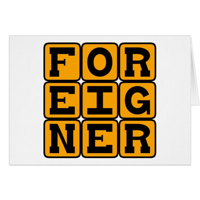 Cartão Estrangeiro, forasteiro (Frente Horizontal)