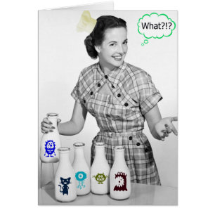 Cartão Estranheza retro louca do cozinhar da mamã