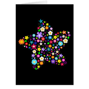 Cartão Estrela bonito da flor