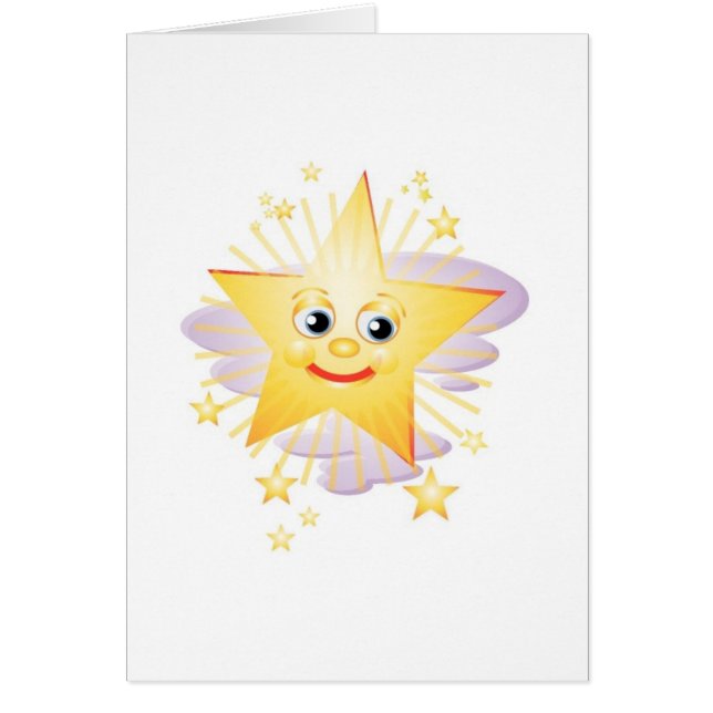 Cartão Estrela brilhante fácil (Frente)