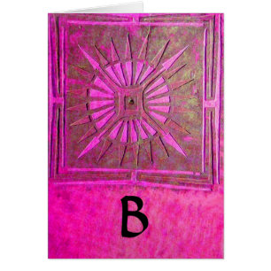Cartão ESTRELA DA MANHÃ Rosa, Fuchsia Preto, Monograma