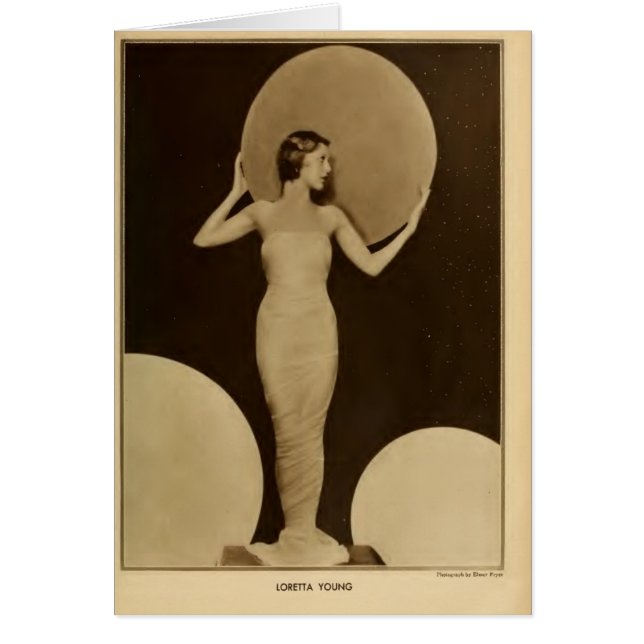 Cartão Estrela de cinema bonita do retrato de Loretta (Frente)