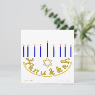 Cartão Estrela de Davi Menorá Hanukkah Fonte de Tecido Do