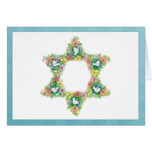 Cartão Estrela de David floral