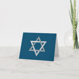Cartão Estrela de David Hanukkah Brilho