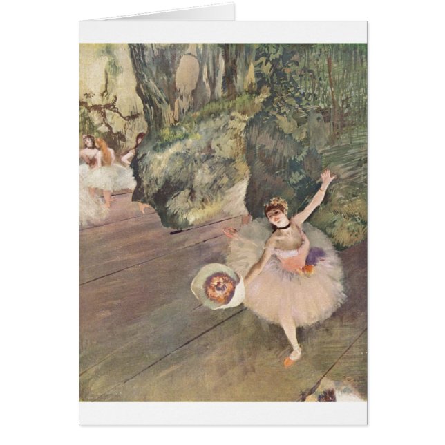 Cartão Estrela de Edgar Degas do balé com pastel das (Frente)