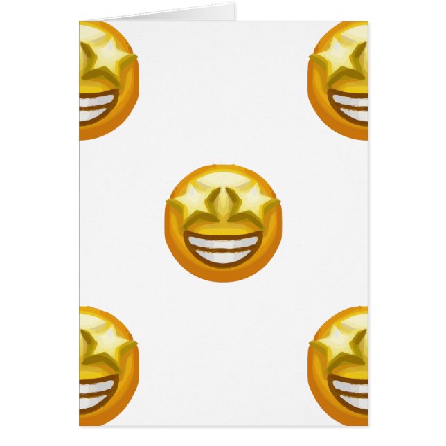 Cartão estrela de olhos emoji (Frente)