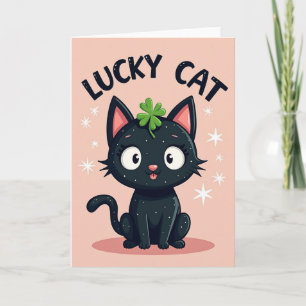 Cartão Estrela do Gato Preto Sortudo