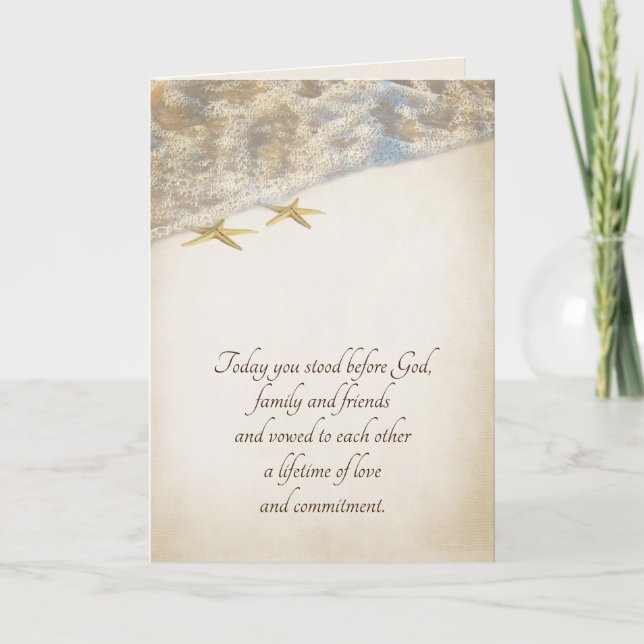 Cartão Estrela-do-mar de Casamento (Frente)