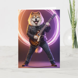 Cartão Estrela do Rock Chow Chow Engraçado