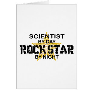 Cartão Estrela do rock do cientista em a noite