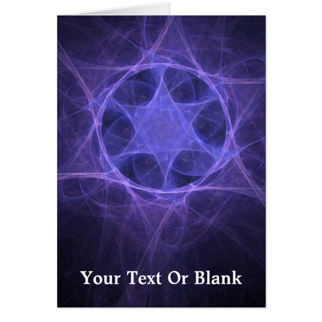 Cartão Estrela Fractal Roxa De David (Frente)