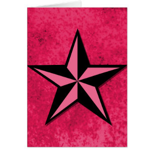 Cartão Estrela Preta e Rosa