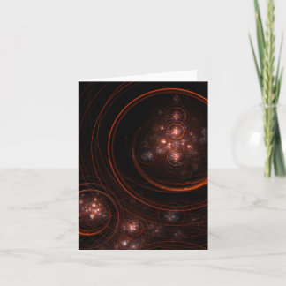 Cartão Estrela Vermelha Orbitando Arte Cósmica Abstrata