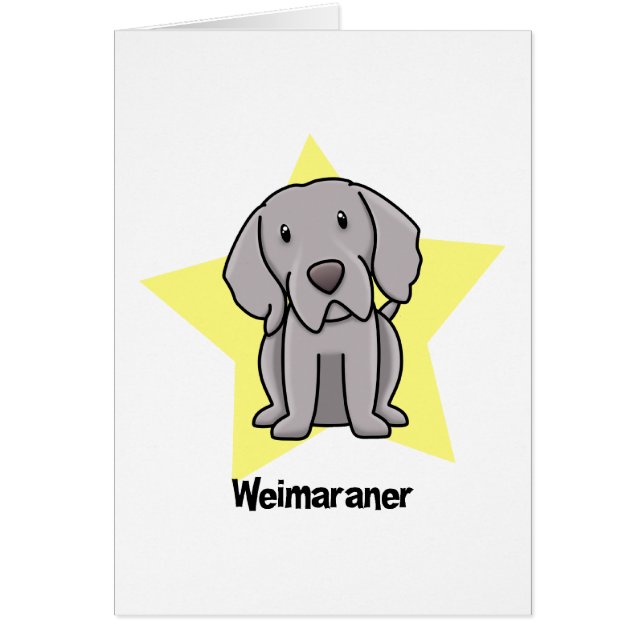 Cartão Estrela Weimaraner de Kawaii (Frente)