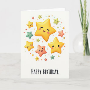 Cartão Estrelado de Aniversário Alegre