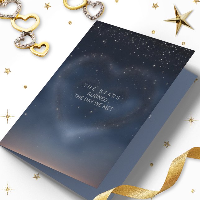 Cartão Estrelas Alinhadas Aniversário ou Texto DIY do Dia (For an anniversary, Valentine&#x27;s Day, or just because, this custom text card is the perfect choice!)