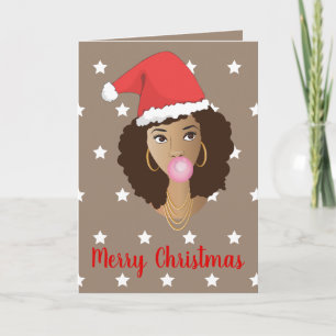 Cartão Estrelas Brancas, Bublegum Rosa, Feliz Natal