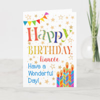 Estrelas, Bunting, Velas para o Aniversário da Fia
