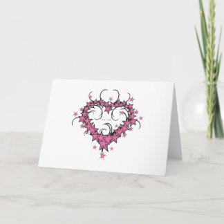 Cartão estrelas da forma cardíaca tatuagem design