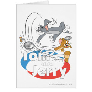 Cartão Estrelas de tênis 7 de Tom e de Jerry