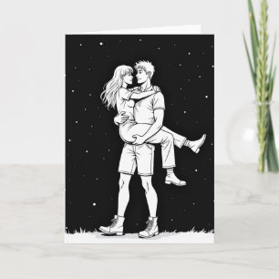 Cartão Estrelas do Amor Minimalista